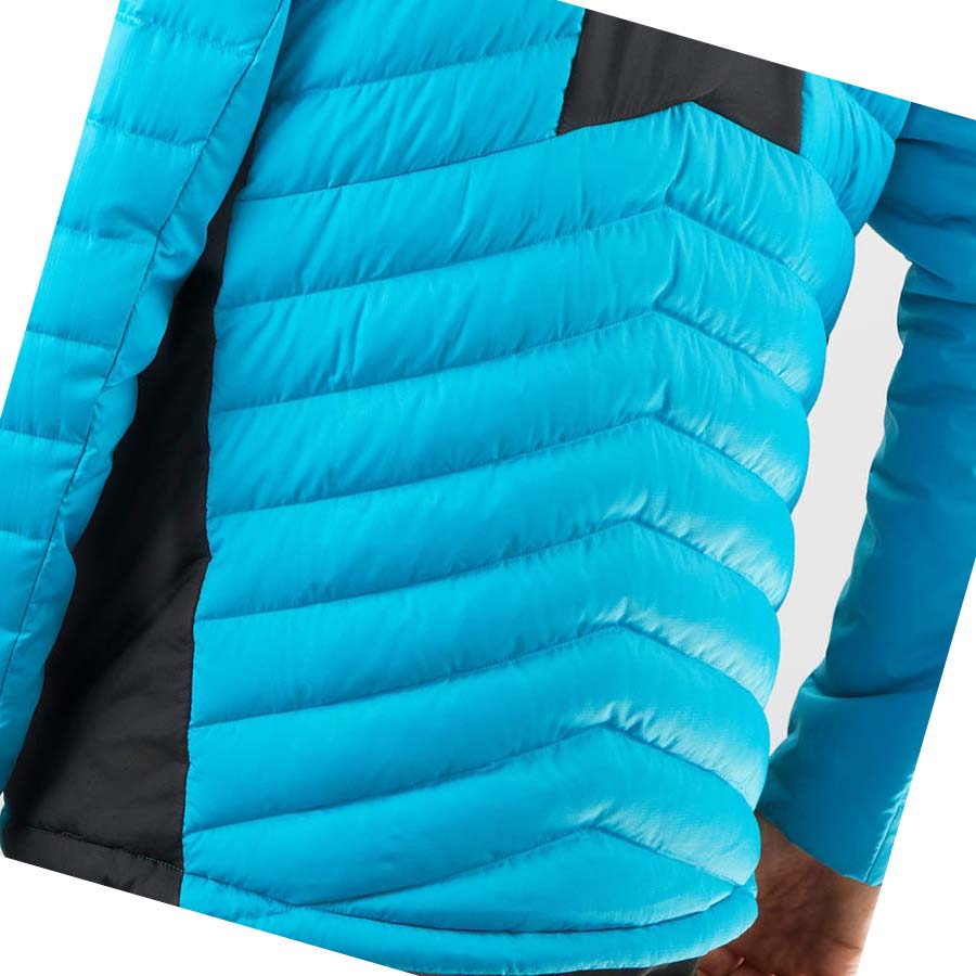 Salomon ESSENTIAL XWARM DOWN INSULATED Kabát Férfi Kék | HU 2323QMA